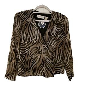 Dana Buchman vintage silk zebra wrap top